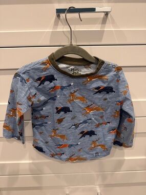 Hatley Blue Woodland Animals Long Sleeve Tee & Matching Olive Joggers